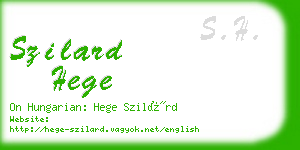 szilard hege business card